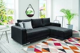 Ecksofa Mit Funktion Dino Schwarz Hellgrau 230cm Breit Ecksofa Haus Deko Sofa