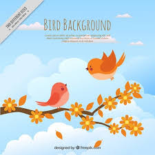 Cute Bird On Branch Drawing Download Hand Drawn Cute Birds On A Branch Background For Free Cute Birds Flying Bird Drawing Business Card Texture