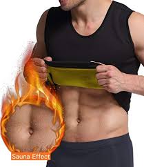 Utosi Mens Neoprene Sweat Sauna Suit Vest Waist Trainer Hot Body Shaper Tank Top Weight Loss Slimming Shaperwear