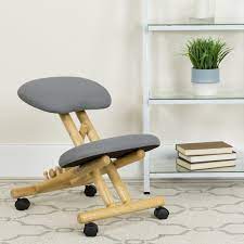 This is one reason to make your own kneeling chair, which will also make you very proud. Mobile Wooden Ergonomic Kneeling Office Chair In Gray Fabric On Sale Overstock 10605500