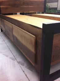 Modern Sappy Walnut King Platform Bed W Four Drawers Woodworking Bench Plans Queen Platform Bed Diy Storage Bed