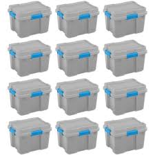 Having a storage bin with a lid also helps keep dust, moisture. Sterilite 20 Gallon Heavy Duty Plastic Gasket Tote Stackable Storage Container Box With Lid And Latches For Home Organization 12 Pack Target
