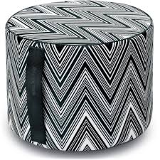 Black And White Ottoman Pouf Missoni Home Outdoor Cylinder Pouf Kew Black Missoni Home Outdoor Pouf Pouf