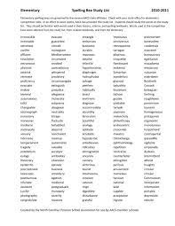 Perfect for all kinds of personal and professional writing. Elementary Spelling Bee Study List American Association Of