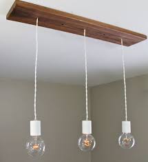 Modern Triple Bulb Wood Canopy Light Ceiling Light Design Wood Canopy Wooden Pendant Lighting