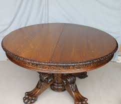 Antique Round Victorian Carved Oak Dining Table 54 Inches Diameter Bargain John S Antiques Dining Table Oak Dining Table Table