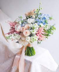 $130 for 50 stems | colors: Most Popular Bridal Bouquets Spring Wedding Flowers Pink Wedding Flowers Blue Wedding Bouquet