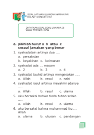 Soal yang hampir sama untuk seleksi mandiri di semua ptnreferensi dari soal smm usu, smmptn barat, penmaba, smm uin, um ugm part 2. Pdf Soal Uh Pai Kelas 1 Bab Syahadatain Semester 2 Ali Usman Academia Edu