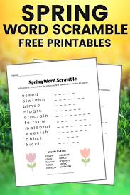 Free sight word worksheets make it fun to practice reading with spring worksheets for kindergarten. Spring Word Scramble Free Printable With Answer Key