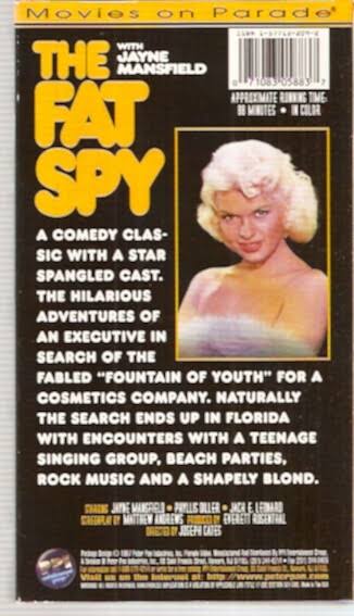 The Fat Spy ( VHS ) Jayne Mansfield , Phyllis Diller , Jack E. Leonard