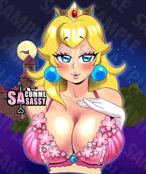 breasts female huge breasts mario (series) princess peach  sasatseng super mario bros. 