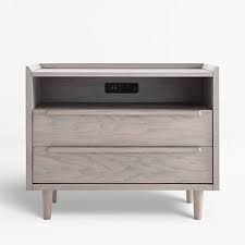 A stylish version of that is the calvin nightstand. Tate Stone 2 Drawer Mid Century Nightstand With Power Outlet Reviews Crate And Barrel
