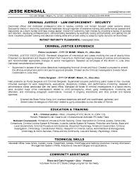 Objective Resume Criminal Justice Free Resume Templates