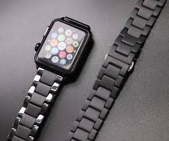 Black Apple Watch Face With White Band Pin On Apple Watch Bands