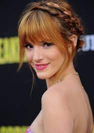 I Like This Sort Of Braid Thing Over A Full Fringe Medium Hair Styles Long Hair Styles Hair Beauty