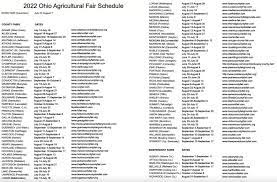 Ohio County Fair Schedule
