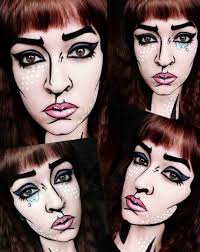 Turning Yourself Into 2d Pop Art Makeup Pop Art Costume Halloween Makeup Looks