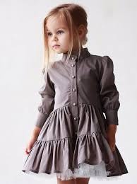Beautiful Fashion Little Girl In A Gray Dress Adorable Girl Fashionkids Dresses Kids Girl Baby Girl Dresses Kids Dress
