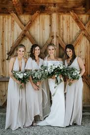 Gorgeous Mismatched Neutral Bridesmaids Dresses For An Elegant Barn Wedding Image By T Taupe Bridesmaid Dresses Neutral Bridesmaid Dresses Bridesmaid Dresses
