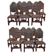 Set Of 12 Antique Gothic Style Oak And Leather Dining Chairs Dining Chairs Dining Room Chairs Modern Leather Dining Chairs