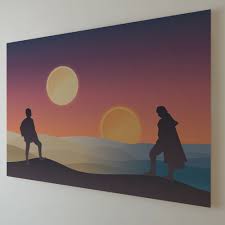 Binary Sunset Hero S Journey Lukeskywalker Jedi Starwars Luke Binarysunset Tatooine Ahchto Herosjourney Fullcircle Anewhop Sunset Art Art Prints Art