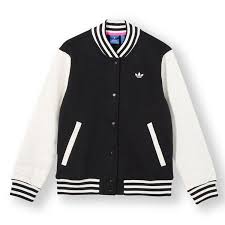 Black And White Varsity Jacket Adidas Originals Style Varsity Jacket Black White Varsity Jacket Women Jackets Adidas Outfit