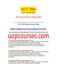 Acc 561 Week 2 Individual Small Business Analysis 1