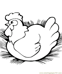 Free printable rooster coloring pages. Sitting Hen Coloring Page For Kids Free Chicks Hens And Roosters Printable Coloring Pages Online For Kids Coloringpages101 Com Coloring Pages For Kids