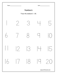 Please see our other great educational items in our store and thank you for visiting. Trace The Numbers 1 20 Worksheet