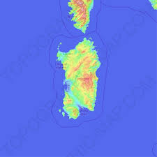 Sardinien karte jetzt sardinien urlaub buchen. Topografische Karte Sardinien Hohe Relief