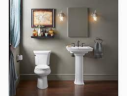 Kohler cimarron 21 pedestal bathroom sink with 3 holes drilled and overflow. K 2359 8 Archer Pedestal Sink With 8 Inch Centers Kohler
