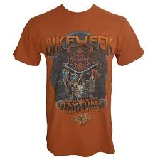Bike Week 2020 Steam Skull Men S Burnt Orange S S Dealer Event Tee Bike Week Daytona Beach Bike Week Harley Davidson
