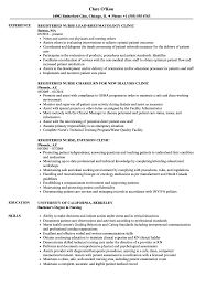 clinic nurse / registered nurse resume
