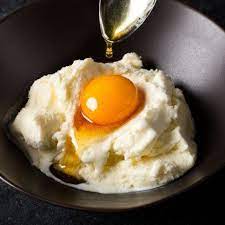 Salted Bourbon Caramel Cured Egg Yolks With Vanilla Ice Cream Cured Egg Cured Egg Yolk Cooking Ice Cream