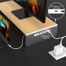 See more ideas about computer stand, laptop, laptop stand. Jct425 Wood Monitor Stand With Docking Station J5create