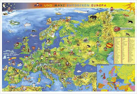 Poster europakarte englisch politisch landkarte europa. Europakarte Fur Die Kleinen Im Kinderpostershop Und Posterladen Berlin