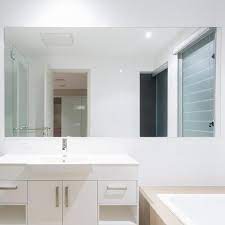 Brushed nickel oval mirror or even the arched frameless mirror may work for your bathroom. Fab Glass And Mirror Medium Rectangle Hooks Mirror 36 In H X 24 In W Mrec24x36be6mm The Home Depot