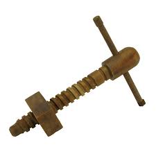Vintage Carved Wood Screw Press Wood Screws Wood Carving