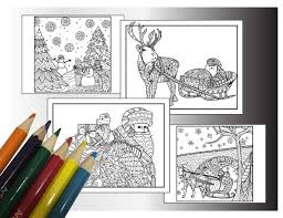 Free, printable coloring pages for adults that are not only fun but extremely relaxing. Christmas Coloring Pages Set Of Four Instant Download Print Etsy
