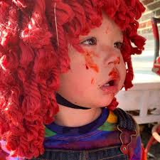 Fluffy Red Yarn Crochet Wig or Dress for Rag Doll Costume