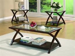 Coaster Furniture Rich Cappuccino Glass Top 3pc Coffee Table Set Coffee Table End Table Set Coffee And End Tables Living Room Table Sets