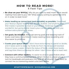 How To Read More Fasttipsfridays Nicole M Roccas