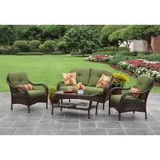 Better Homes And Gardens Azalea Ridge 4 Piece Patio Conversation Set Seats 4 Walmar With Images Patio Furniture Sets Outdoor Patio Furniture Sets Conversation Set Patio