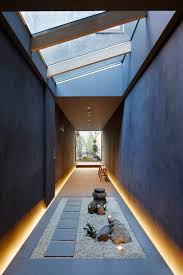 Gastehaus Japanischer Stil Garten Eingang Trittplatten Kies Beleuchtung Interiors Design Architektur Haus Design Zen Haus Haus Architektur
