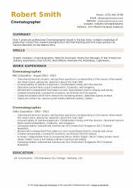 cinematographer resume samples qwikresume