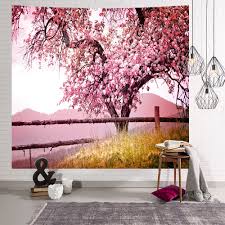 Printed on a lightweight fabric that's easy to hang with tacks, nails or string. Beautiful Landscape Tapestry Pink Sakula Floral Wall Hanging Tapestry Sweet Wedding Home Decor Small Size Bedroom Wall Tapestry Decorative Tapestries Aliexpress