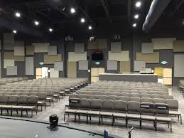 North View Church Sanctuary In Fishers In Black Out Ceiling Patterned Acoustic Panels Church Building Design Church Interior Design Church Design Sanctuary