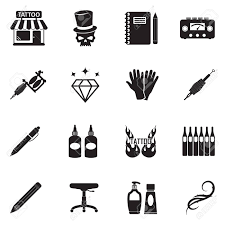 Professional, high quality temporary tattoos for adults. Tattoo Icons Black Flat Design Vector Illustration Royalty Free Cliparts Vectors And Stock Illustration Image 99981283