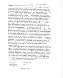 Will of William Wildman, Senior, 6 October, 1696 Modern English Borthwick  In the name of God Amen, the sixth day of October, in