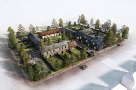 The black house rectangular massing was divided into blocks by key site axes, a view from the pool to a large populus tree, and a previous path to the site. Ar Design Studio Contemporary Architects Winchester